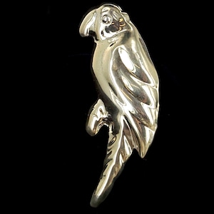 Vintage Taxco Mexico Sterling Silver Cute Parrot Bird Brooch Pin 3” / Animal Jewelry / Parrot Pin / Sterling Jewelry / Sterling Brooch