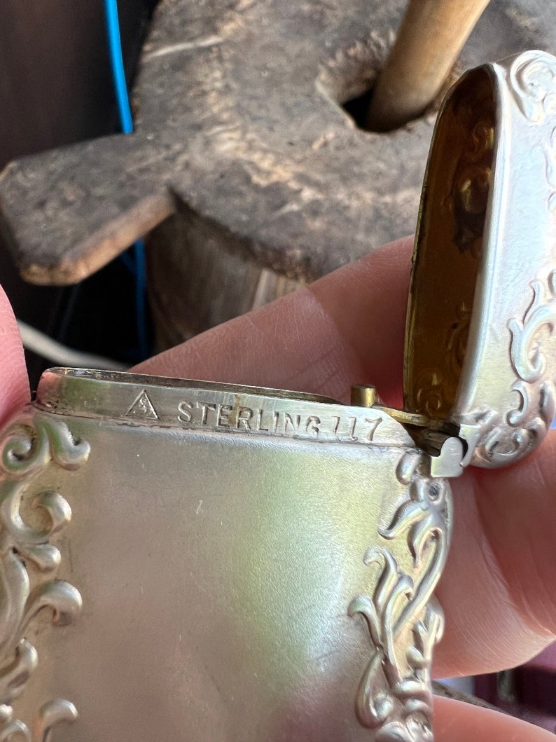 Antique Sterling Silver Vesta Match Safe Case Repousse Victorian With ...