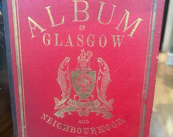 Antikes Album von Glasgow Fotobuch Schottland 1880 Ausklappbare Landkarte Gravuren wel&co / Gutes Geschenk / Geschenk für Ihn / Geschenk für Sie/Glasgow Schottland