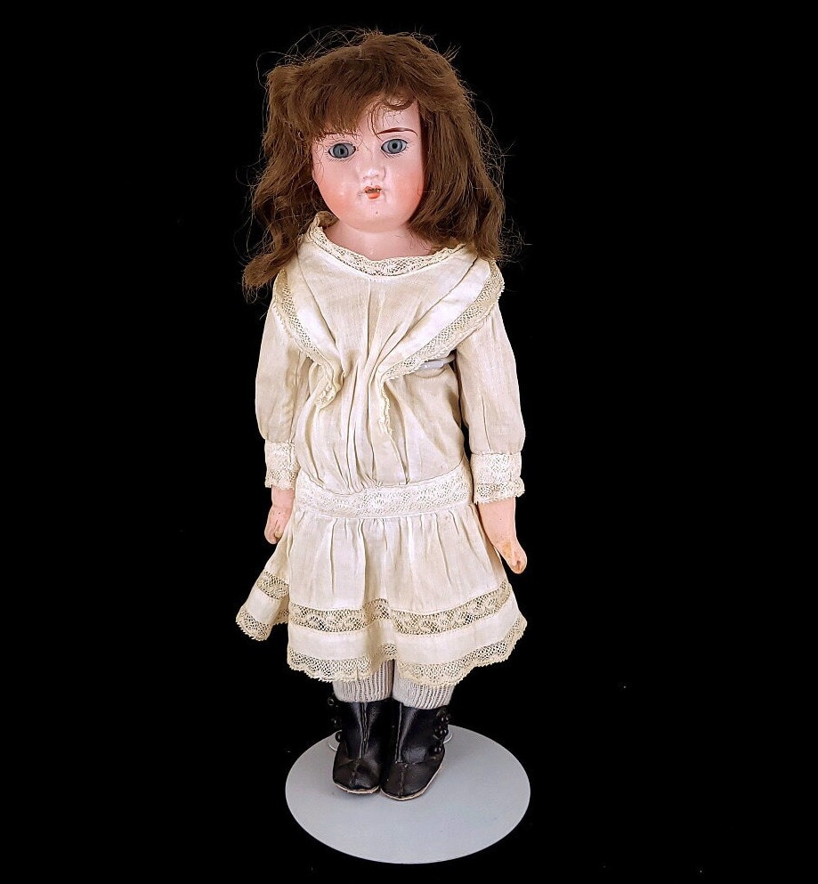 Ancienne Tête De Poupée En Porcelaine Simon & Halbig - Hauteur 7,5 Cm (Tour De Tête 16,5 Cm)