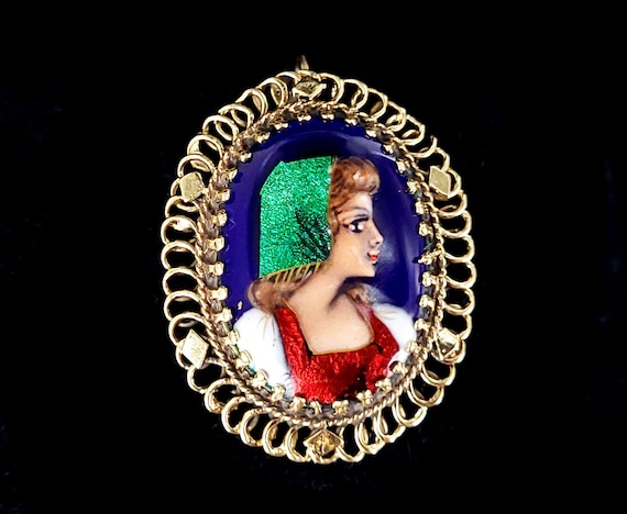 French limoges enamel pendant - Gem