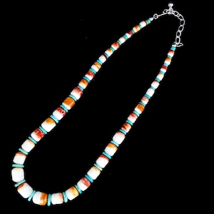 Estate Sterling Jay king DTR Spiny Oyster Shell Turquoise Bead Necklace 18-20.5” / DTR Jewelry / Designer Jewelry / Gifts for her/ Good Gift
