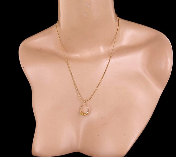 Antique Victorian 14K Yellow Gold Petite Signet Ring Charm Pendant Necklace 18.5 Gold Pendant Gold Signet Ring Ring Necklace
