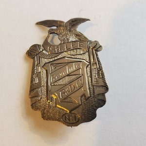 Antigua RARE Victorian Fraternal Organization Resolute F&DC No 1 Sterling Pin