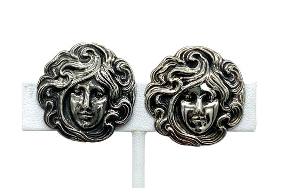 Vintage Art Nouveau Revival Sterling Silver Woman… - image 2