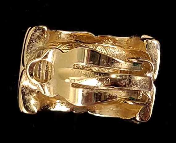 Vintage Givenchy Signed Geometric  Pattern Gold P… - image 5