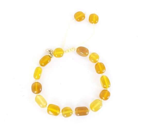 Estate Yellow Agate Semi Precious Stone Beaded Lola Rose Bracelet Adjustable Lola Rose Jewelry Gemstone Jewelry Gifts for Her Etsy