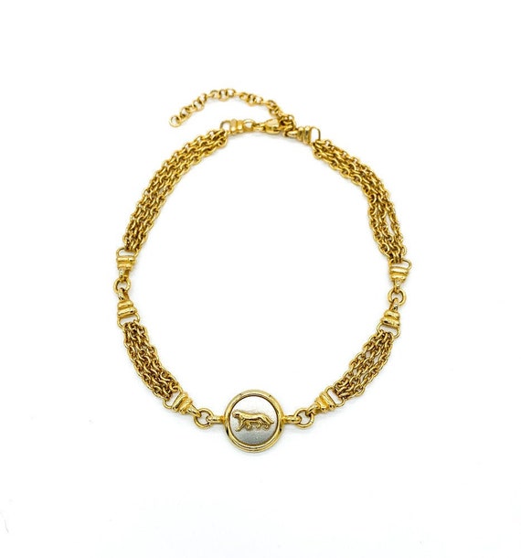 Vintage Retro Gold Plate Cartier Style Panther Big