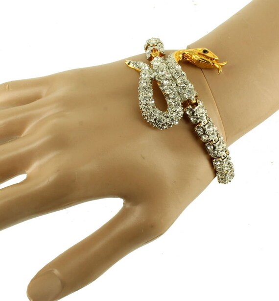 unique designer diamond pave' snake bracelet