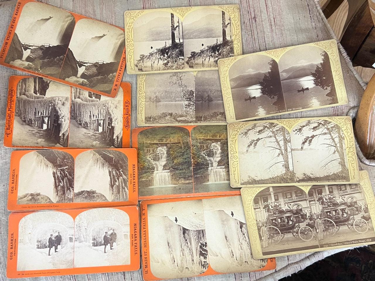Antique New York Stereoview Cards: Niagara Falls, 1800s Albumen Photos