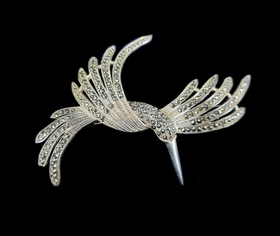 Vintage Sterling Marcasite Bird of Paradise Cute L