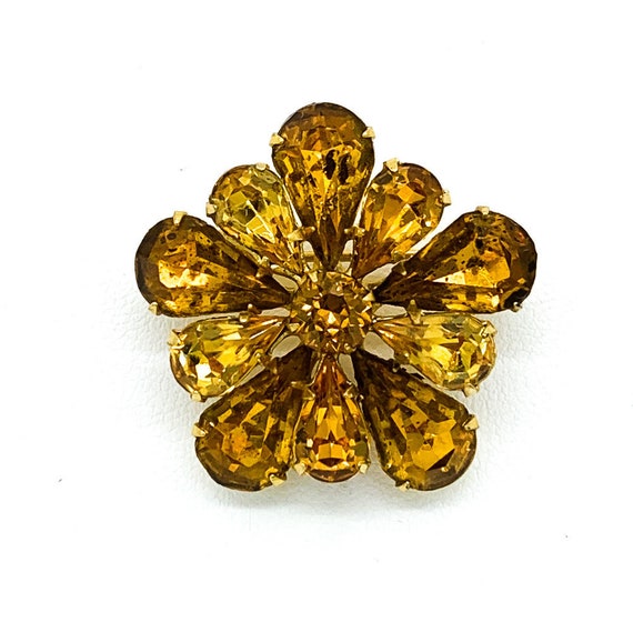 Vintage Juliana Mid century Citrine Paste Rhinest… - image 1