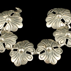 Vintage Sterling Mexico Aztec Designs Large Links Bracelet 7" Special!/ Good Gift/ Mexican Bracelet/Aztec Design Bracelet/Mexico Jewelry