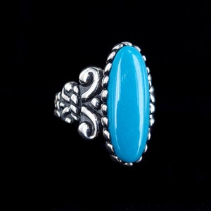 Estate Carolyn Pollack Sterling Silver Blue Turquoise Heavy Ring sz 6 / Turquoise Jewelry / Silver Jewelry / Gifts for her / Good Gift/ Gift