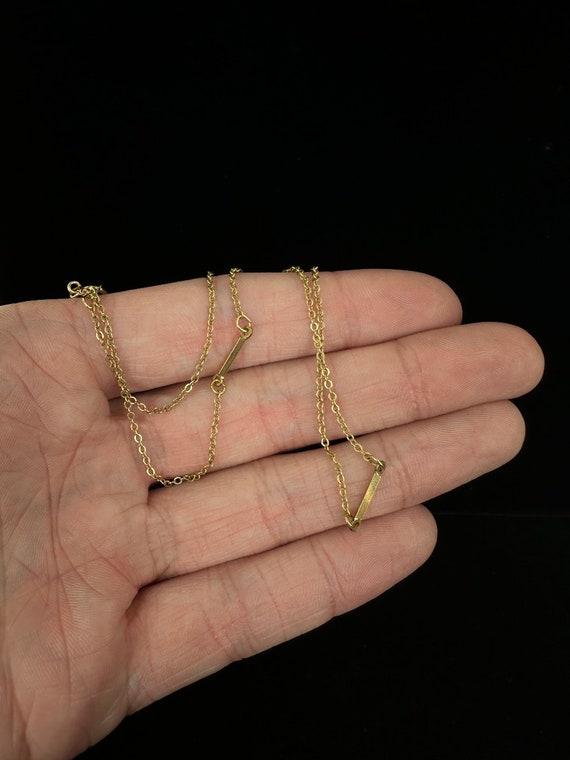 Vintage 12k Gold Filled MCM Dainty Bar Chain Link… - image 5