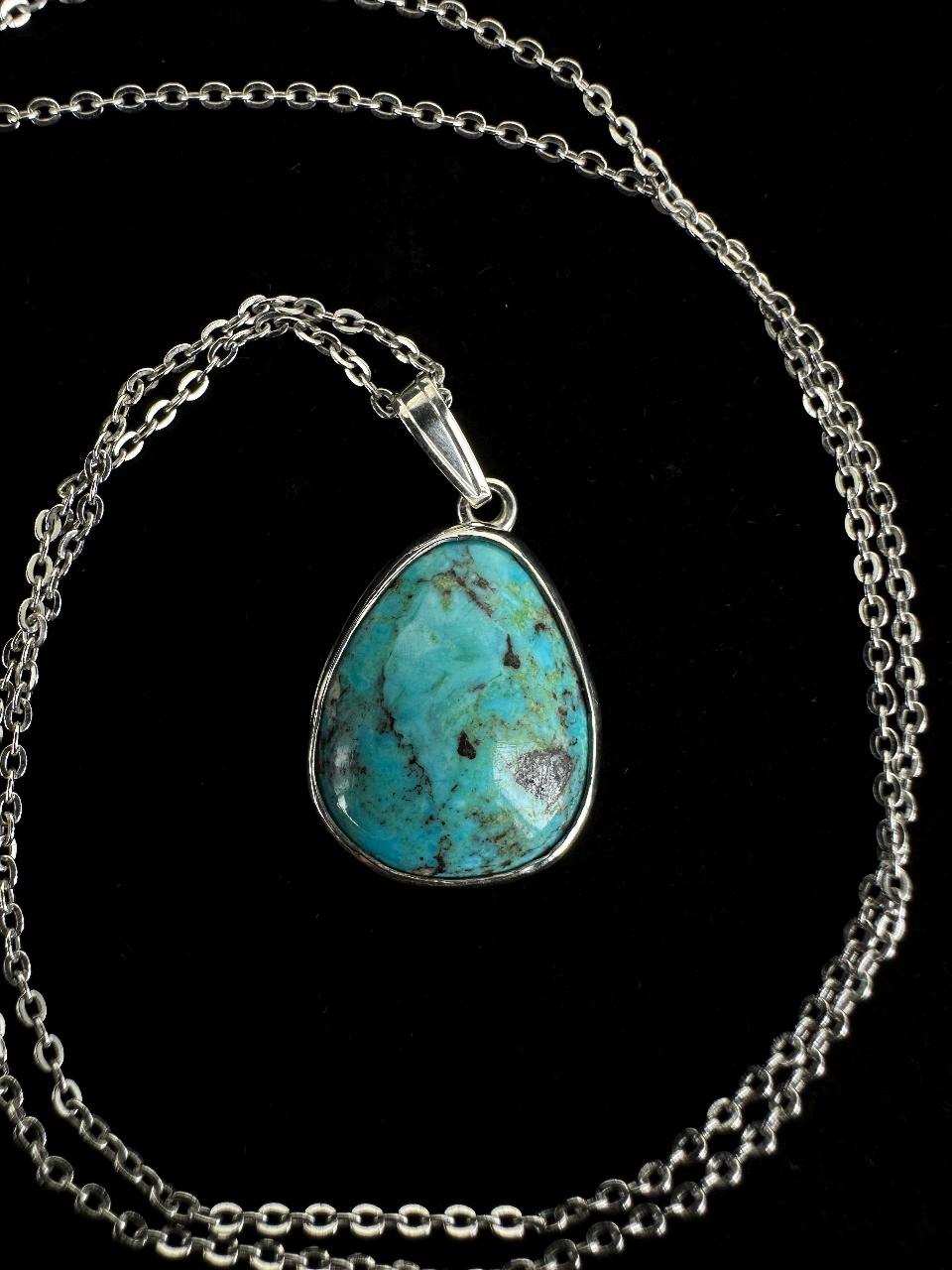 ヴィンテージ スターリングシルバー ターコイズ ペンダントネックレス