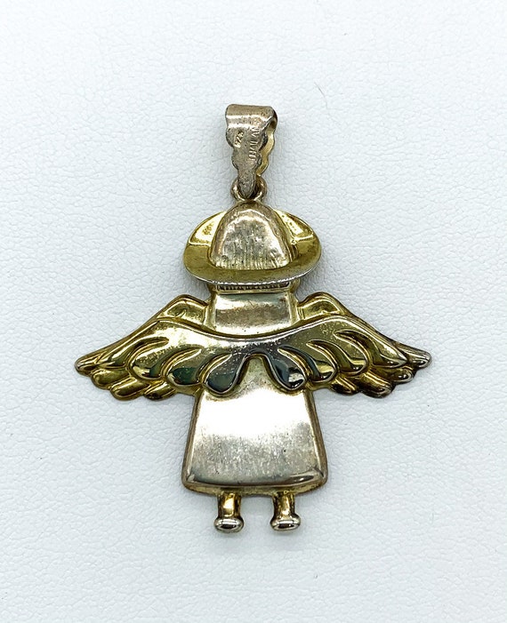 Vintage Sterling Silver Gold Wash Angel Angelic F… - image 3