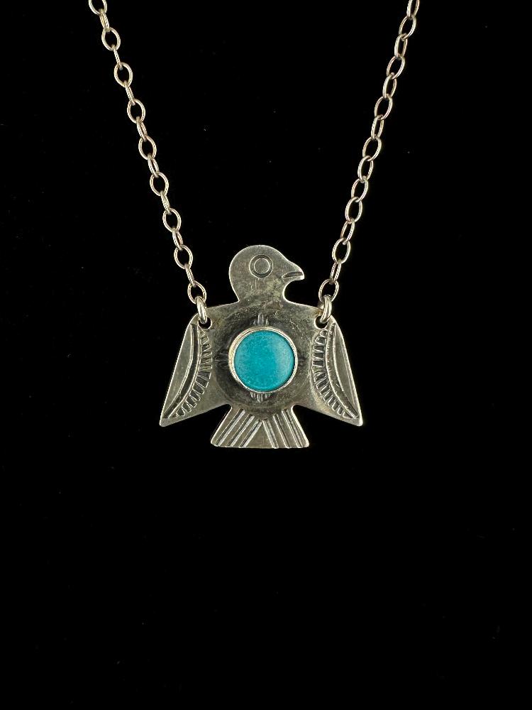 Sterling Silver Thunderbird Pendant Vintage - Etsy