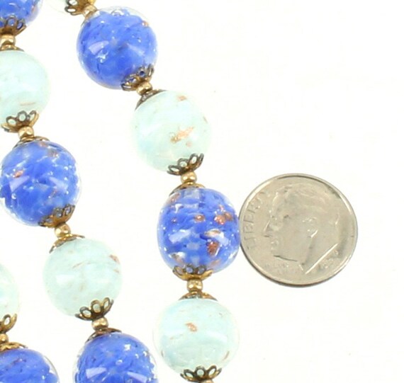 Statement Antique Deco/ Venetian  beads/Blue & Go… - image 5