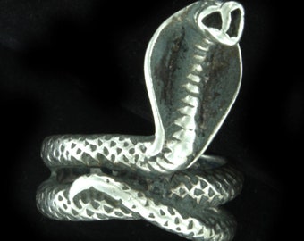 Antique Sterling Coiled Snake Cobra  Victorian Hand Made  Ring sz. 9.5 Can Be Sized/Good Gift/Snake/Snake Ring/Cobra/Sterling Victorian