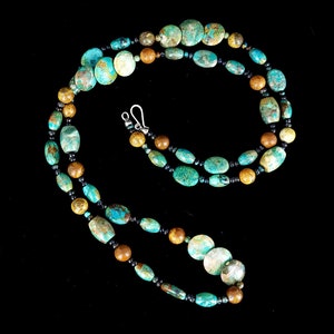 Estate Sterling Blu Verde Turchese Jay king Desert Trading Collana di perline lunghe 39&quot; / Gioielli di pietre preziose / Regalo per lei / Buon regalo