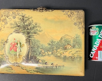 Álbum de fotos antiguo con cubierta de celuloide, escena campestre infantil, terciopelo, estilo victoriano / Buen regalo / Álbum de fotografía antiguo / Regalo / Regalo de cumpleaños