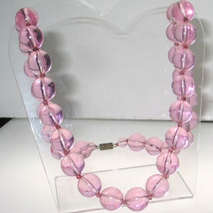 Antique 1920s 14m Pretty In Pink Lucite Beaded Flapper Necklace 23&quot; / Flapper Jewelry / Antique Jewelry / Beaded necklace / Beaded jewelry