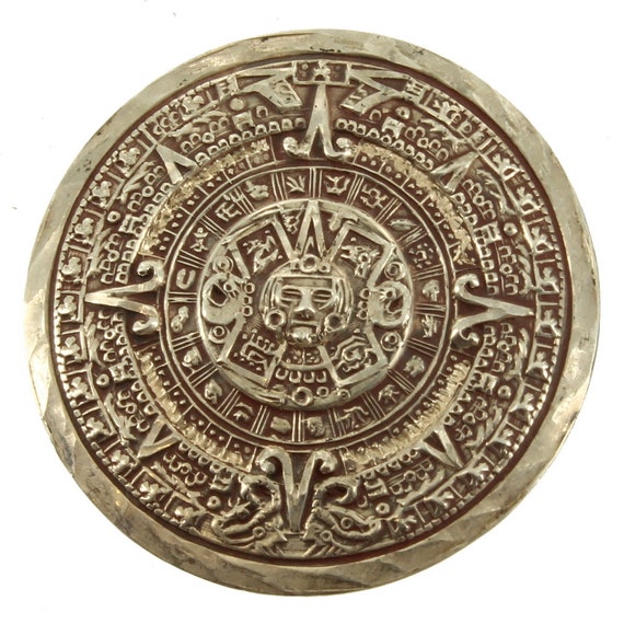 マネークリップ ビンテージ シルバー925メキシコ刻印 マヤカレンダー
