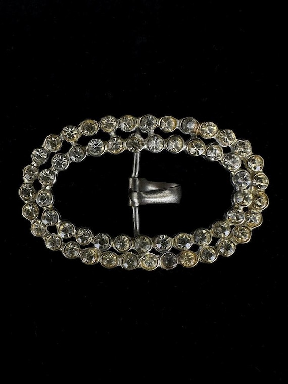 Antique Georgian Silver Plated Rhinestone Paste Riveted Back  display picture 1