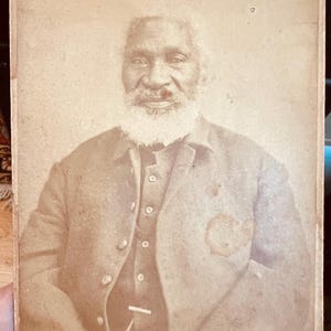 Tarjeta de gabinete antigua rara del reverendo Josiah Henson. Fotografía original de la cabaña del tío Tom. Buen regalo. Regalo para él. Regalo para ella. Fotografía histórica.