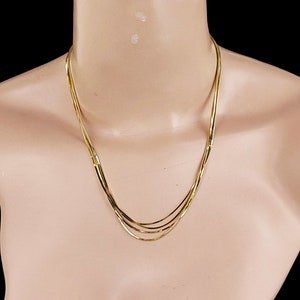 vintage Gold over Sterling Multi-Strand Twisted Square Box Chain Necklace 18 » / Bracelet Sterling Silver / Bracelet Or / Cadeaux pour elle