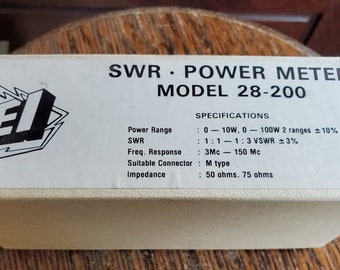 TEI SWR Power Meter Modelo 28-200 Standing Wave Bridge & Field Strength Indicator/New Old Stock/Ham Radio/CB?? Buen instrumento