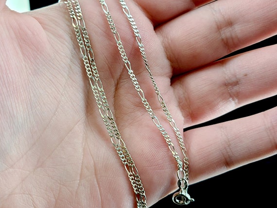 Vintage Sterling Silver Figaro Unique Chain Neckl… - image 2