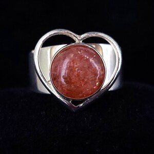 Vintage Sterling Silver Sunstone Jay king Desert Trading DTR Thick Band Ring 8 / Jay King Jewelry / Sunstone Jewelry / Gifts for her