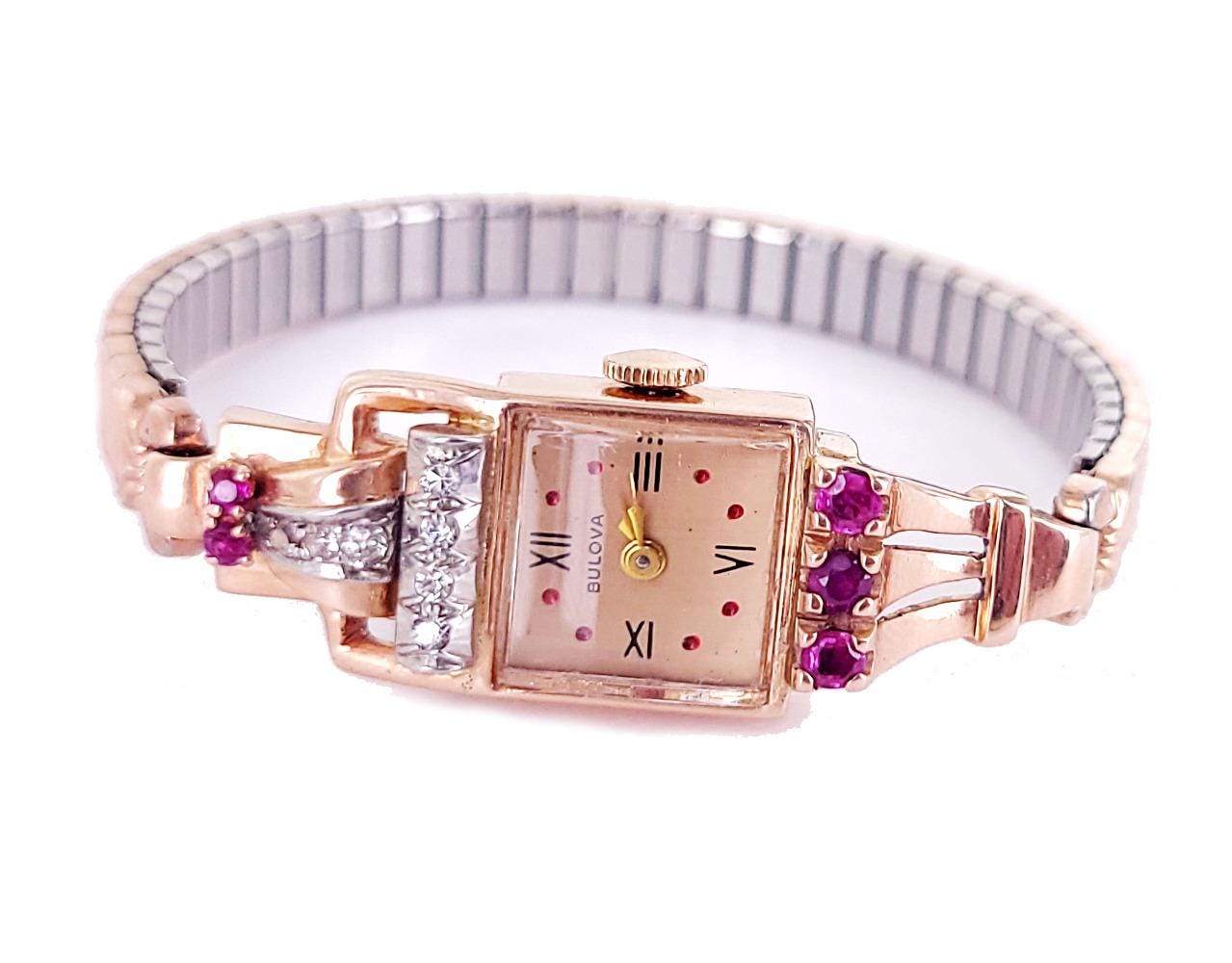 Montre Femme Vintage Bulova Gold Field Avec Diamants - Modèle W60 - Occasion élégante