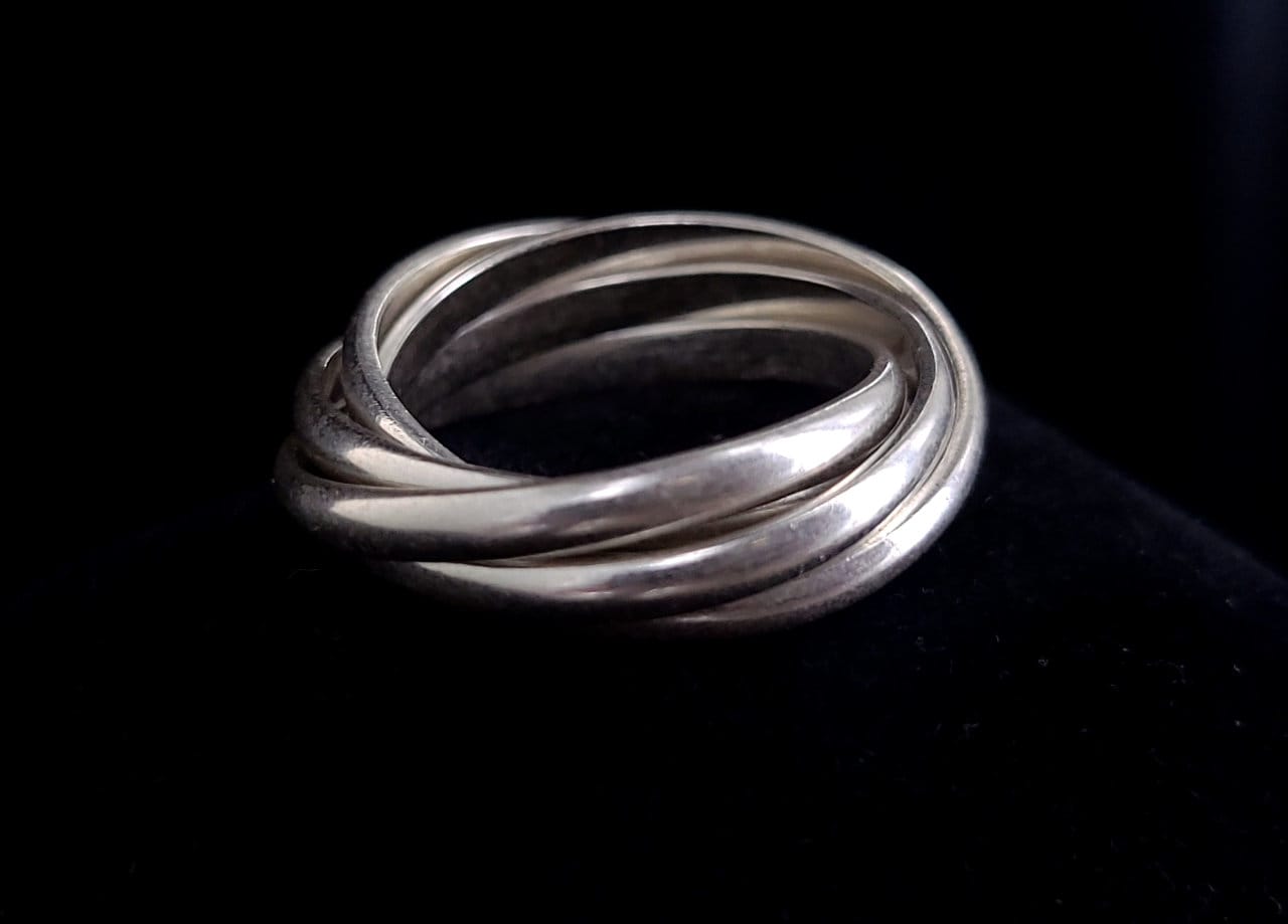Vintage Sterling Silver 925 Intertwined Multi-band Puzzle Band