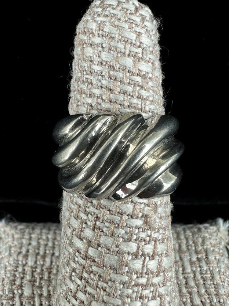 アクセサリー Vintage Silver Wide Twist Ring 925 925 Sterling Silver Wide Twisted Band & Spinner Handmade