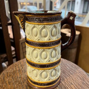 Antique Wedgwood Majolica Jug: Shakespeare &quot;Comedy of Errors&quot;