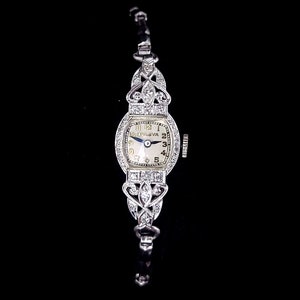 Vintage MidCentury Modern Bulova .78cttw Diamond Filigree Ladies Watch Stretch /Bulova Jewelry / Diamond Jewelry / Gifts for her / Good Gift