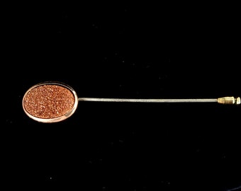 Oro antiguo relleno GF Goldstone victoriano oval palo pin 2.5 "bonito! / Joyería Antigua / Broche Antiguo / Joyería Goldstone /Regalos para ella