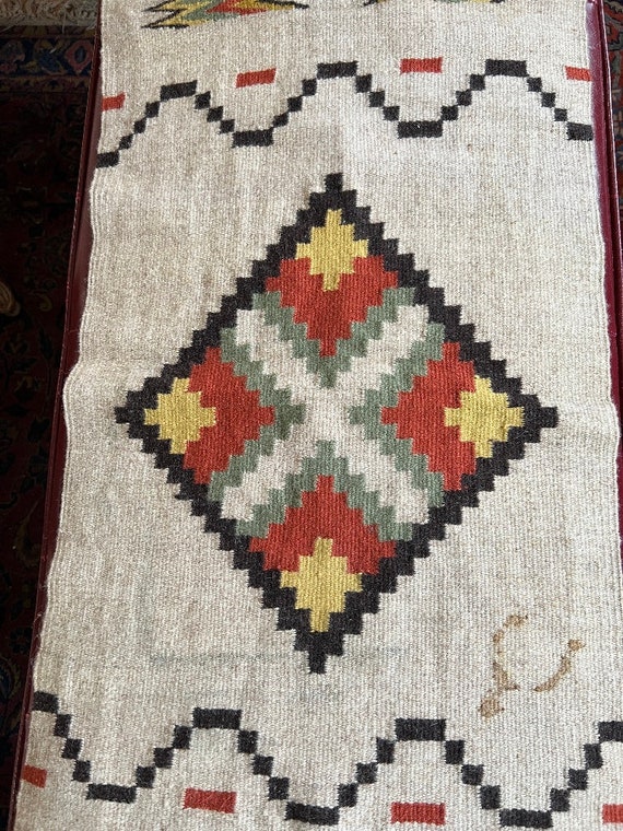 Antique Navajo Woven Wool Cotton Blanket Rug Runner 36x18 Diamond Pattern navajo Rug Good Gift gift for You Throw Rug navajo Runner Etsy Canada