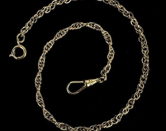 Antique Victorian 12k Gold Filled GF Watch Fob Chain 13”