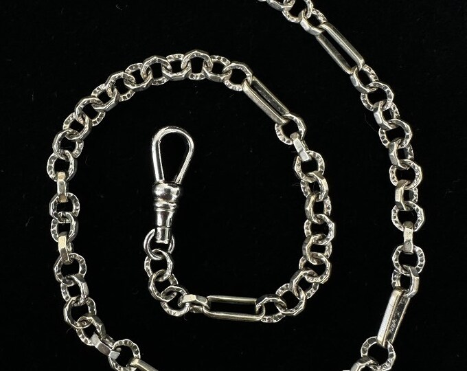 Antique Victorian 12k White Gold Filled Watch Fob Chain 12