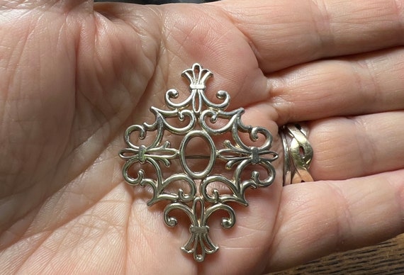 Vintage Sterling French Fleur De Lis Design Unusual H… - Gem