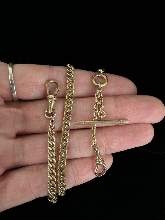 Antique Victorian 12k Gold Filled Watch Fob Chain 