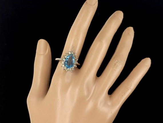 Vintage Mid Century Cellini Blue Clear Rhinestone… - image 6