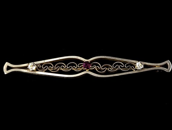 Antique Art Nouveau Victorian Silver Clear Purple… - image 3