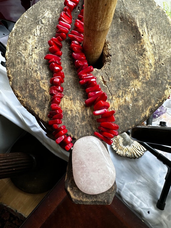 Collier Perles Vintage En Corail Rose Véritable 1mm - Séquin, Occasion Bon état