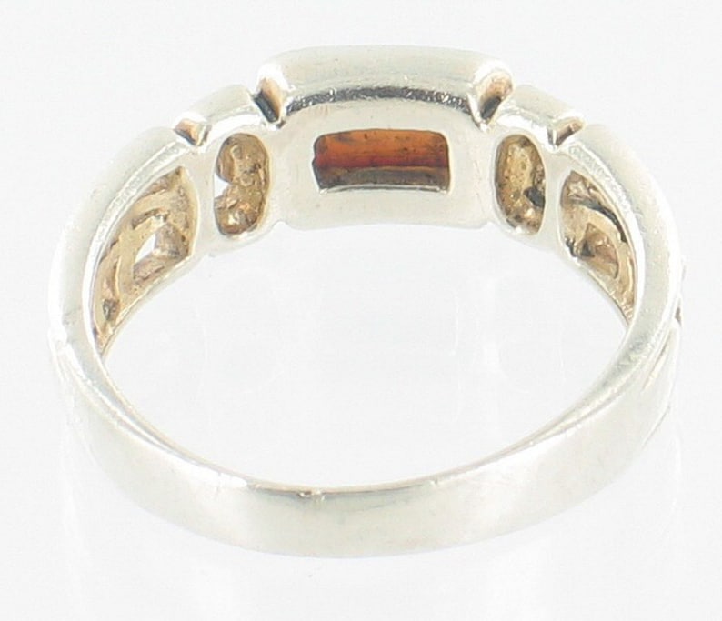 Vintage Pretty Sterling Mop Mother Of Pearl Band Ring Cut-Outs Sz 7.25