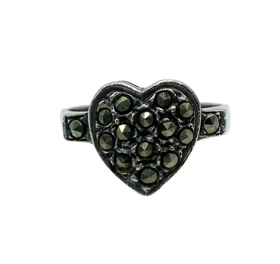 Vintage Art Deco Sterling Silver Pave Marcasite He